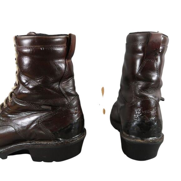 Danner Boots Mens 10 Logger 8" Brown Lace Up Work Utility Outdoor Leather Rugged - Picture 9 of 16